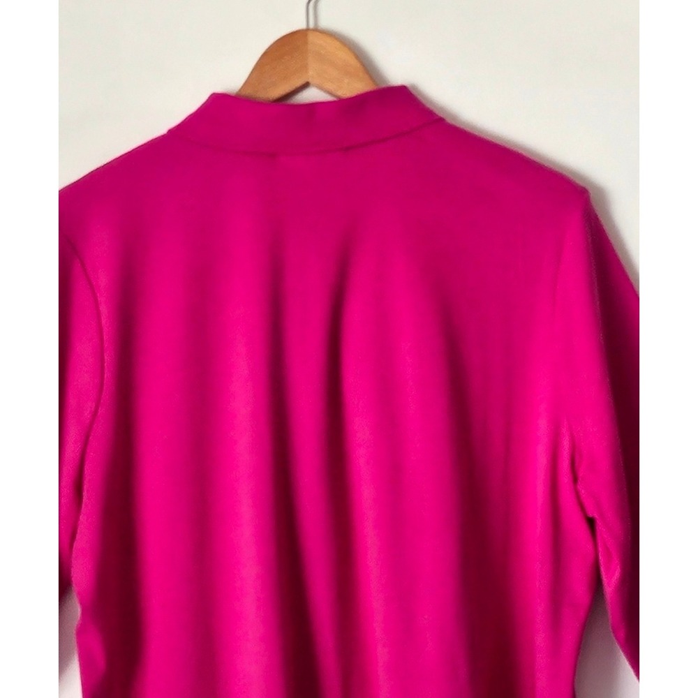 Lauren Ralph Lauren Monogram Polo Knit Collared Top Pink XL Preppy Country Club - Picture 9 of 9